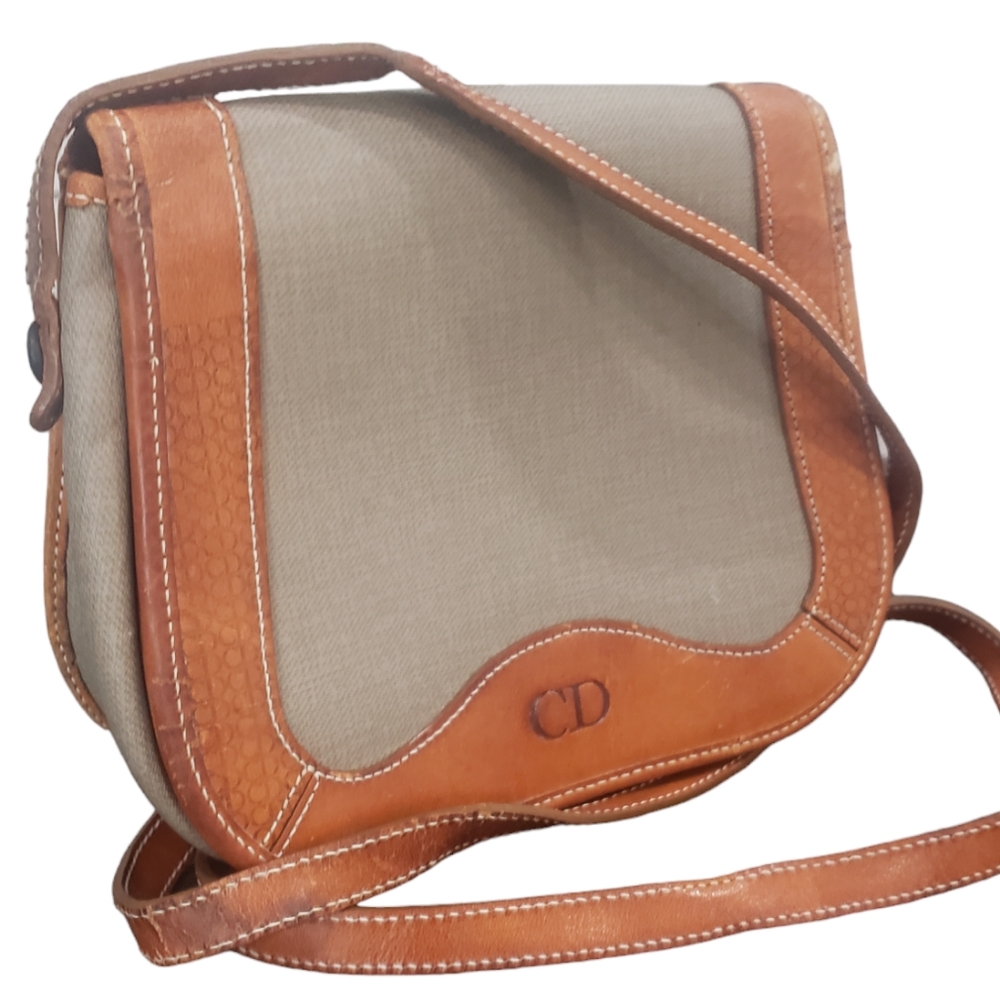 Dior Tan and Cream Shoulder Bag